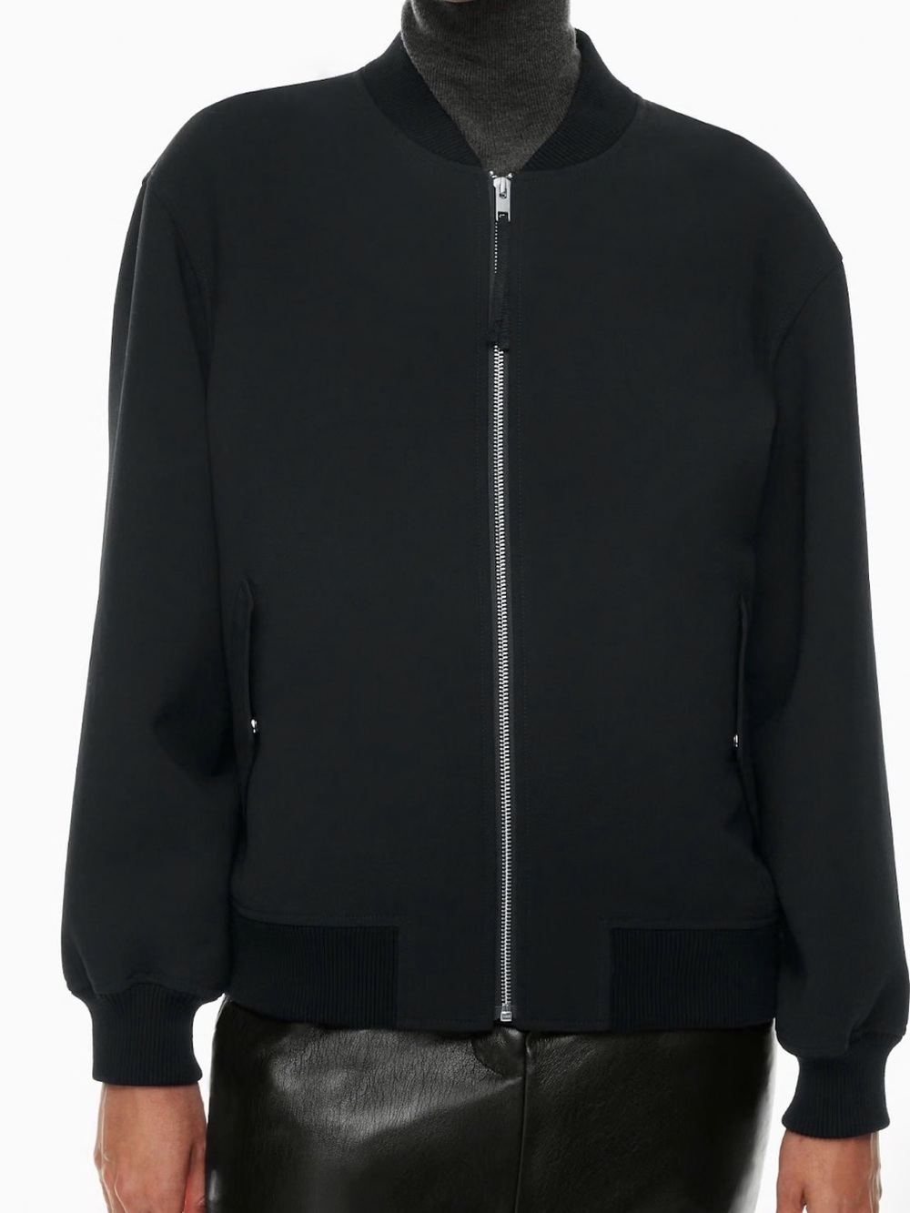 Aritzia-Wilfred Numbers Bomber Jacket-Black